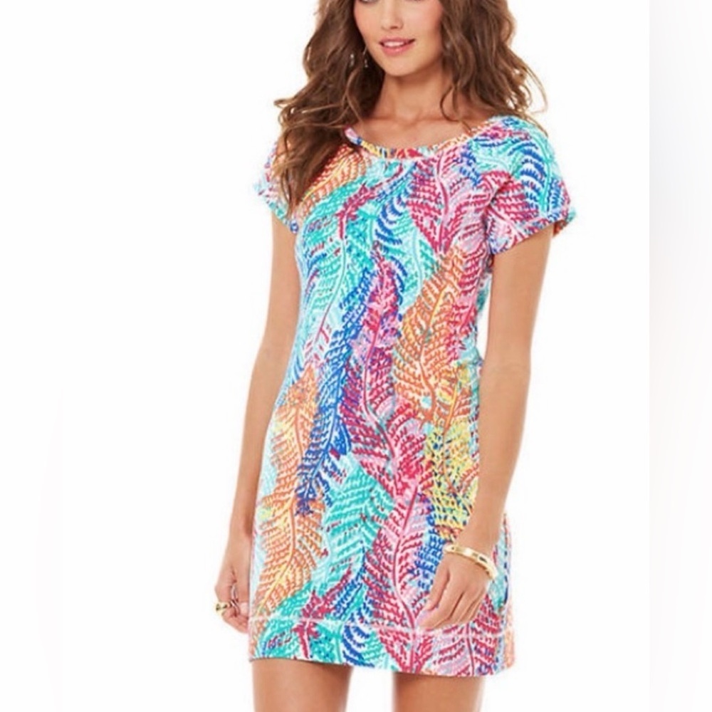 EUC Lilly Pulitzer French Terry Tammy T-Shirt Dress in Electric Feel Size XS